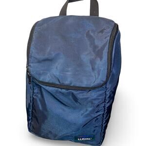 LL Bean Hanging Toiletry Bag Personal Organizer Vintage Navy Teal Large T165
